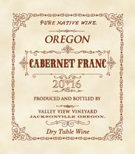 Load image into Gallery viewer, Cabernet Franc 2016, &quot;Pioneer Label&quot;

